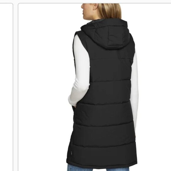 Eddie Bauer Women's Hooded Puffer Long Vest NEW - Picture 2 of 5